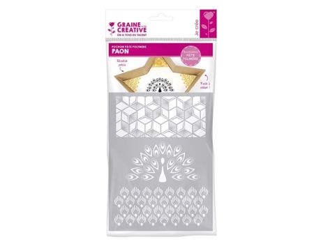 Estêncil Não Especificado Pavão 15,3 X 11,4 Cm Reutilizável Plástico Graine Creative On A Tous Du Talent