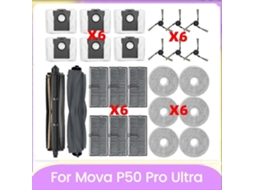 Peças Para Aspirador De Pó Mova P50 Pro Ultra: Escova Rotativa Antiemaranhamento Para Corte De Cabelo, Escova Lateral, Filtro, Pano De Limpeza E_ozo