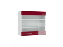 Móvel de parede de vidro VICCO Fame-Line Branco/Bordéus 80 cm
