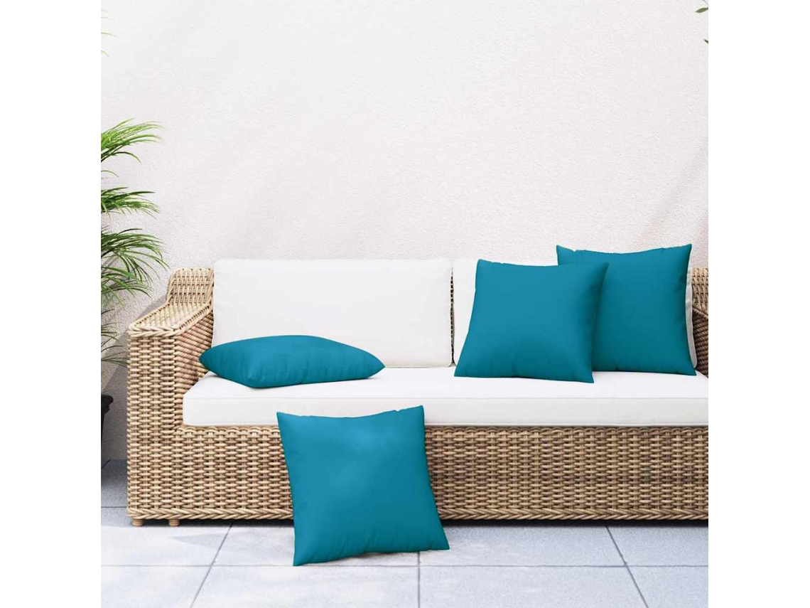 Vidaxl Conjunto De 4 Almofadas Para Sofá, Azuis, 50x50 Cm, Em Tecido