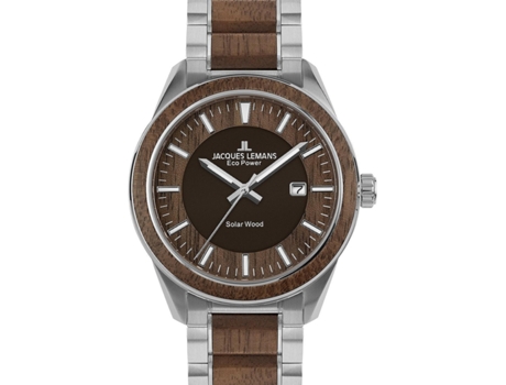 Relógio masculino em aço inoxidável marrom 1-2116H JACQUES LEMANS