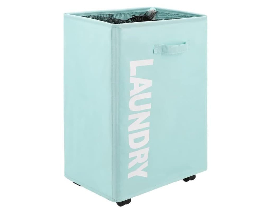 Cesto Grande Para Roupa Suja E Cesto Para Entulho Com Rodas E Alça, Dobrável E Prático Para Casa E Lavanderia