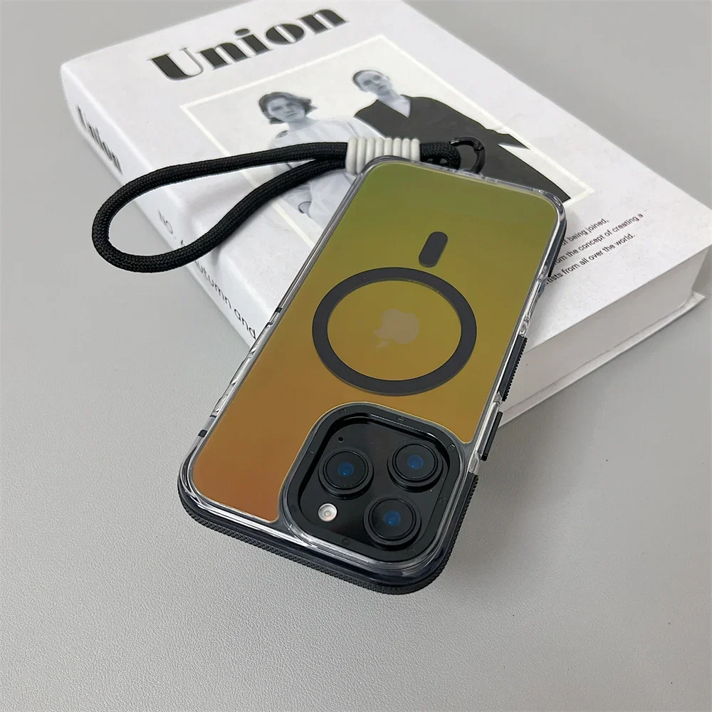 Capa Protetora Magsafe Para Iphone (iphone 15 Plus, Preta), Compatível Com Carregamento Sem Fio, Capa Rígida.
