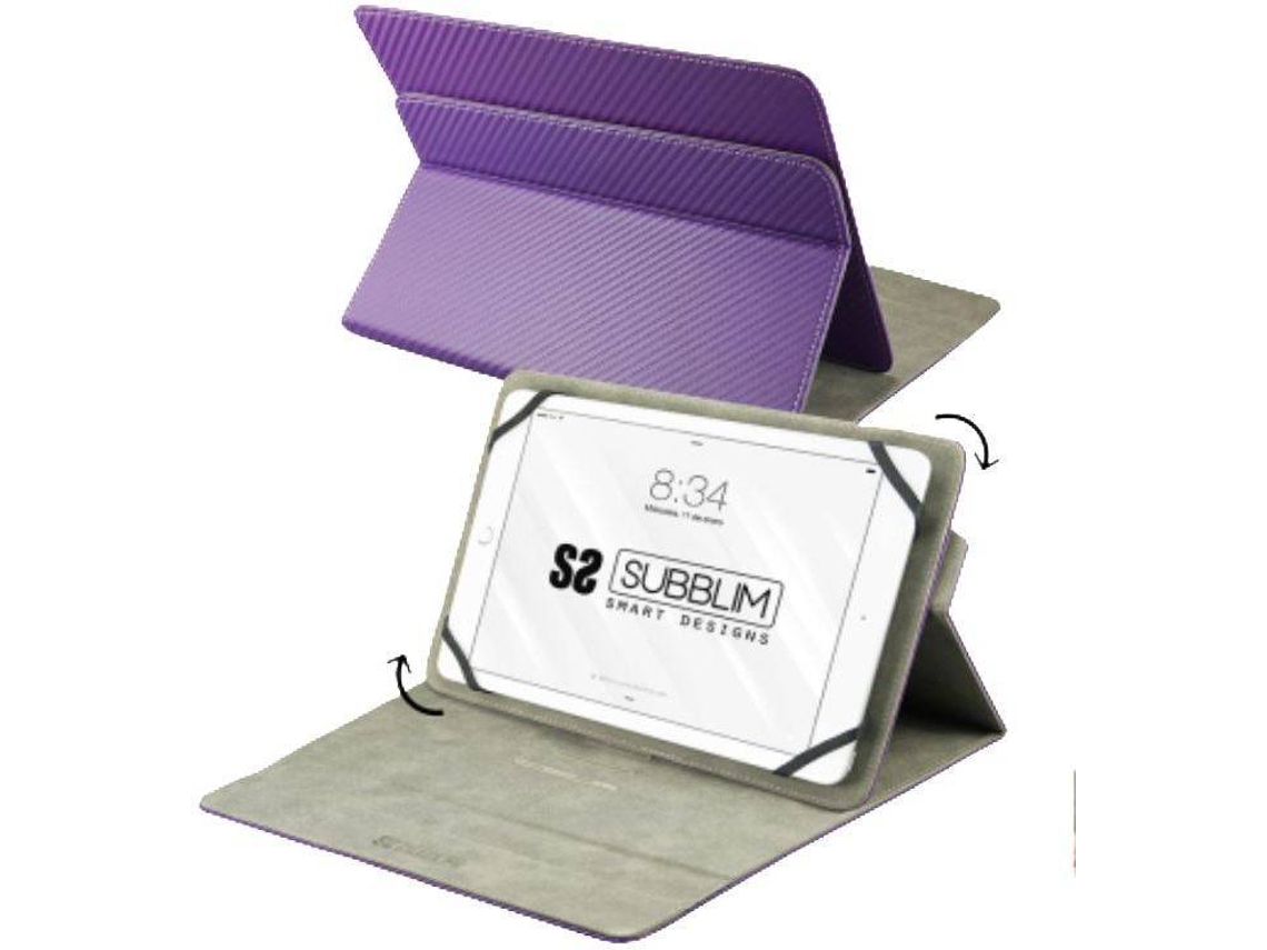 Capa Tablet Universal 10.1'' SUBBLIM Rotate 360 Roxo Worten.pt