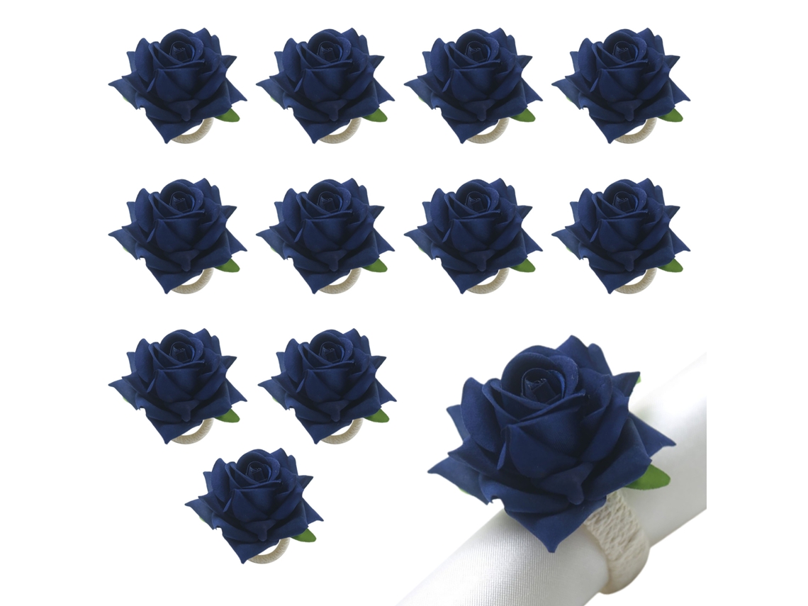 Anéis de Guardanapo com Flores Artificiais Pack 12 LAXISCREED
