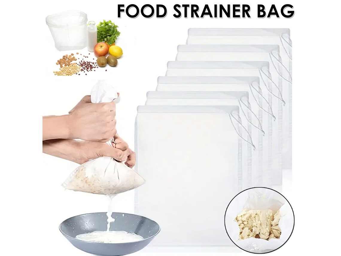 Peças de Filtro de Malha para Alimentos, Saco Reutilizável para Alimentos, Nozes, Leite, Suco de Frutas SUNNY SPACES
