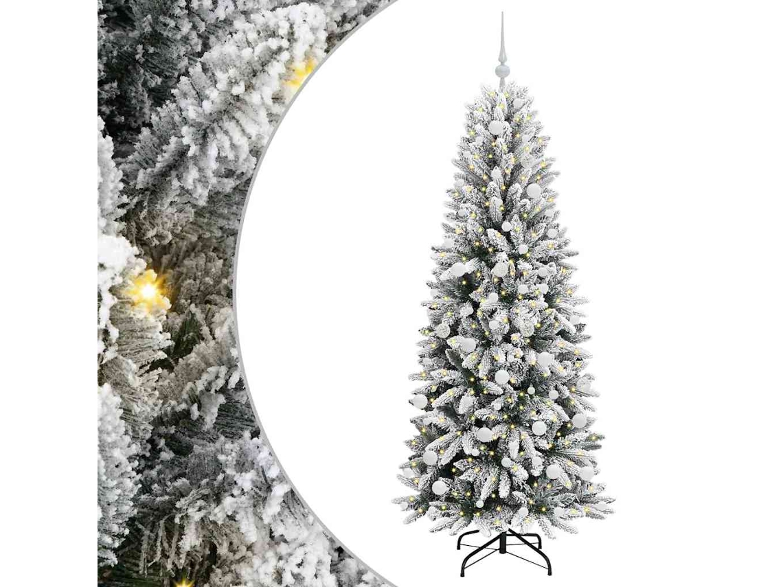 Conjunto 1 Árvore De Natal Artificial Vidaxl Branco Pvc (180 Cm)