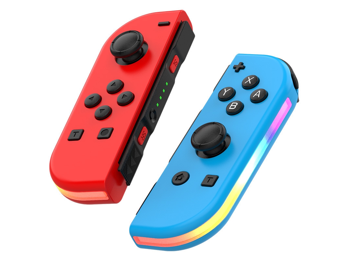 Comandos Joy-con Não Originais Compatíveis Com Nintendo Switch, Vermelho/azul Neon, Sem Drift E Vibração