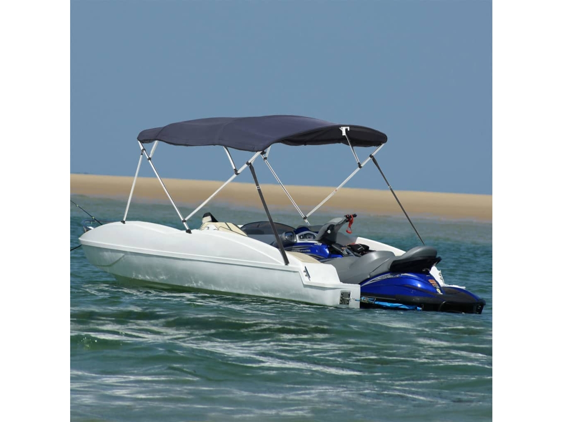 Vidaxl Toldo De 4 Arcos Bimini C/ Paredes Laterais 243x(185-198)x137cm