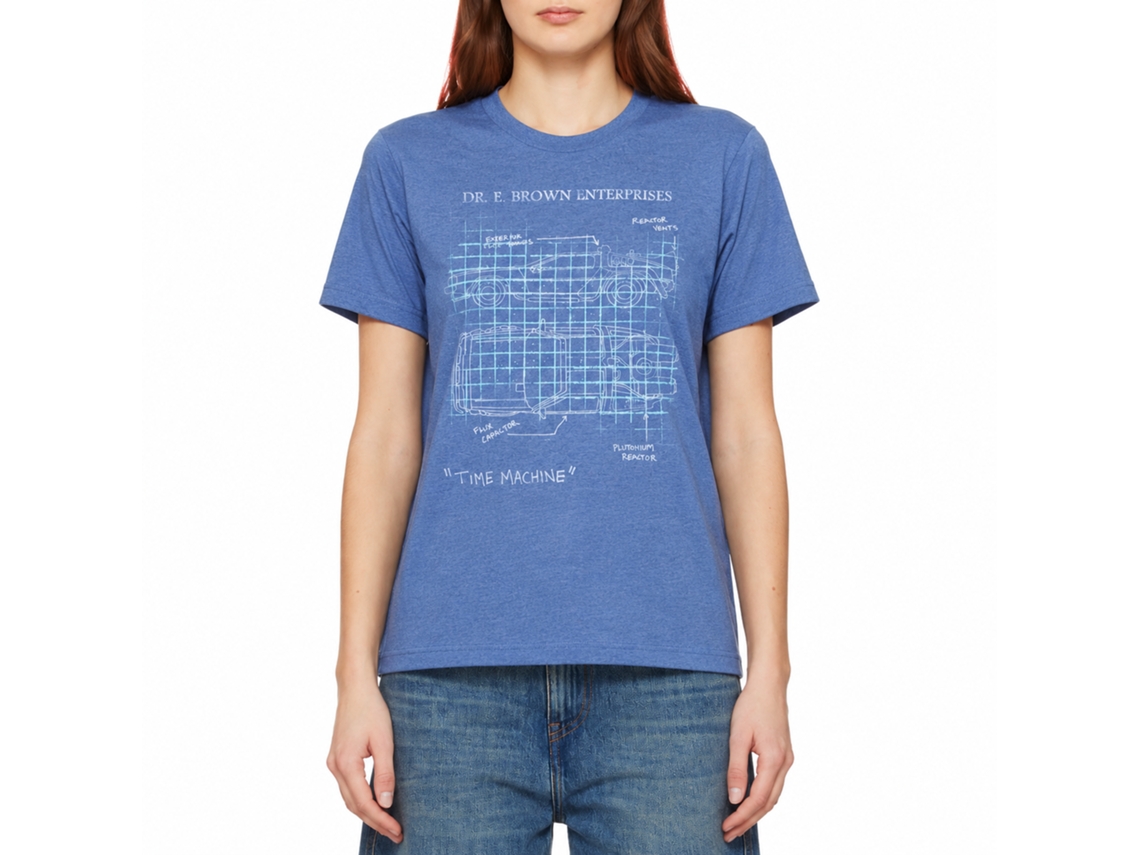 Rockinstone Back To The Future Movie Car Schematic Heather Royal Adult T-shirt Size:xxxl