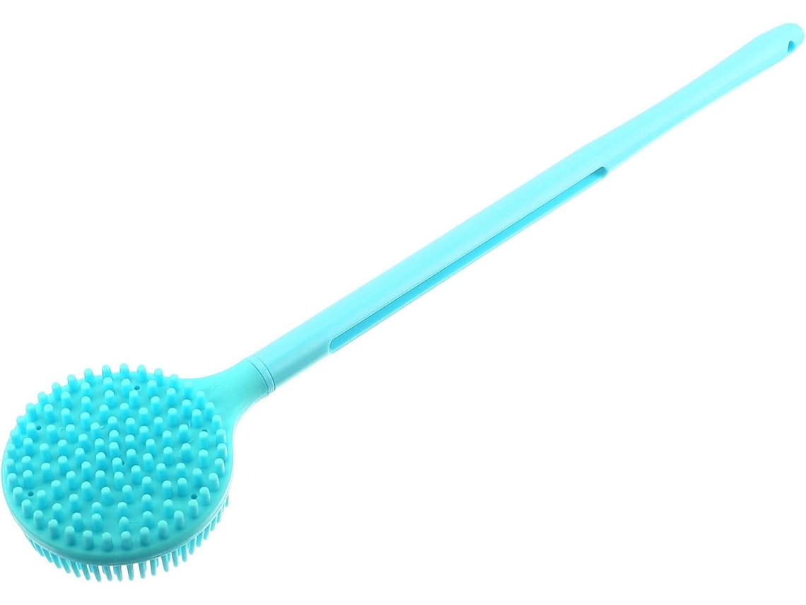 Escova De Banho Angoily, Material De Silicone E Abs, Silicone De Dupla Face Com Cabo Longo, Esfoliação E Massagem Para