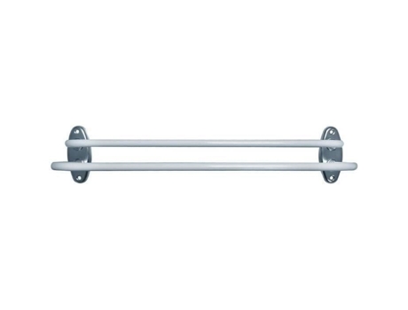 Godonnier Toalheiro 2 Barras Fixas Branco Epóxi Dimensões 52x14 cm Estilo Contemporâneo