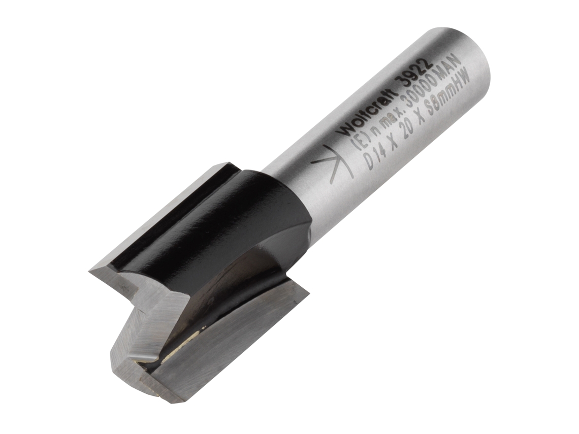 3922000 1 Fresa De Ranuras Ct Vástago8mm Ø14x20mm Wolfcraft