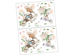 2 Conjuntos De Adesivos De Parede Decorativos E Removíveis Com Pássaros Para Sala De Estar