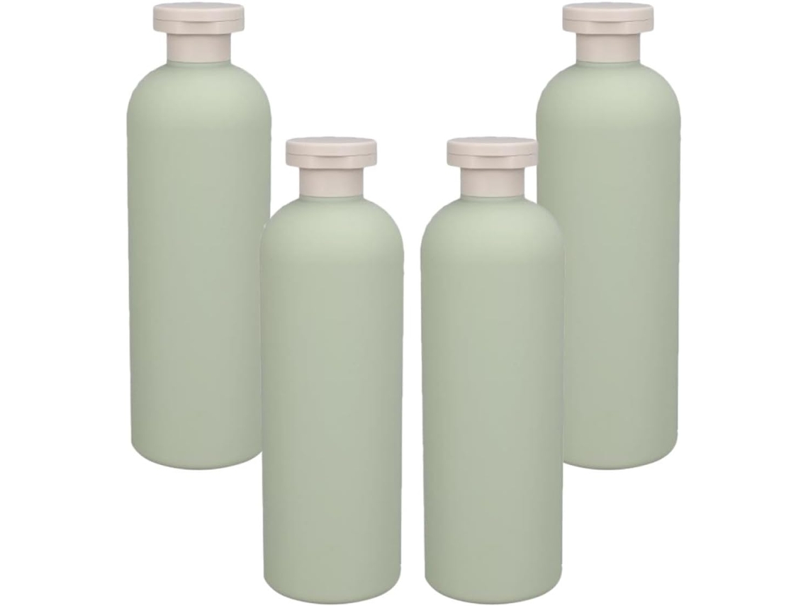 Nuobesty Com 4 Dispensadores Reutilizáveis Para Gel E Shampoo, 400ml, Plástico Resistente, Cores Variadas