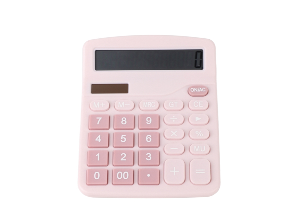 Calculadora Solar Digital Pequeña De Mesa Para Estudiantes Hogar Escuela Rosa