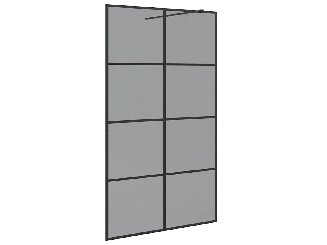 Conjunto 1 Chuveiro Walk-in Vidaxl Preto Vidro Temperado (115 X 195 Cm)