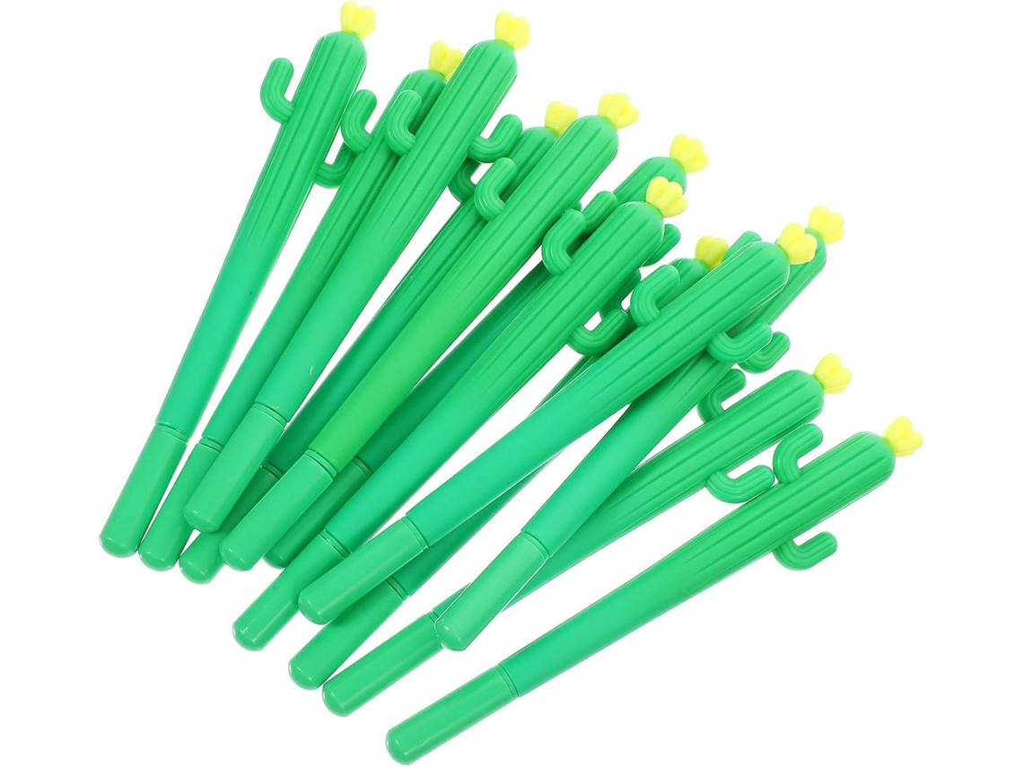 Conjunto De 12 Canetas Criativas Em Formato Cacto, Feitas Pvc, Ideais