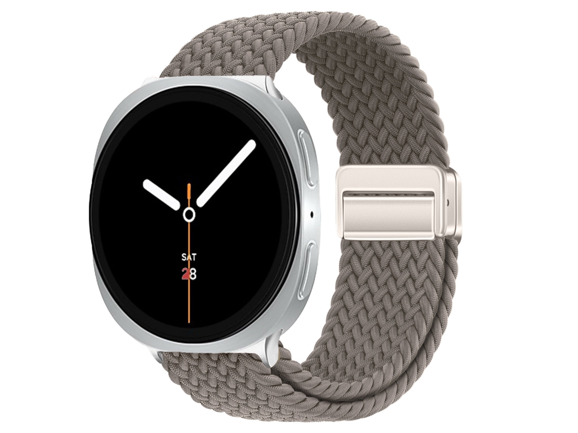 Pulseira Desportiva Elástica Em Nylon Entrançado Para Samsung Galaxy Watch 9 40mm 44mm, Com Fecho Magnético. Terracota Hexinyigjly