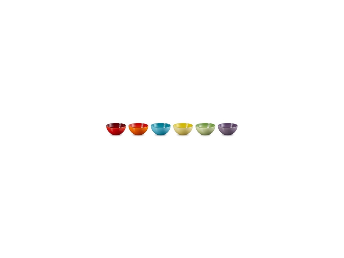 Set 6 Tigelas Aperitivos Arco-Íris em Cerâmica de Grés LE CREUSET Cores Multicores
