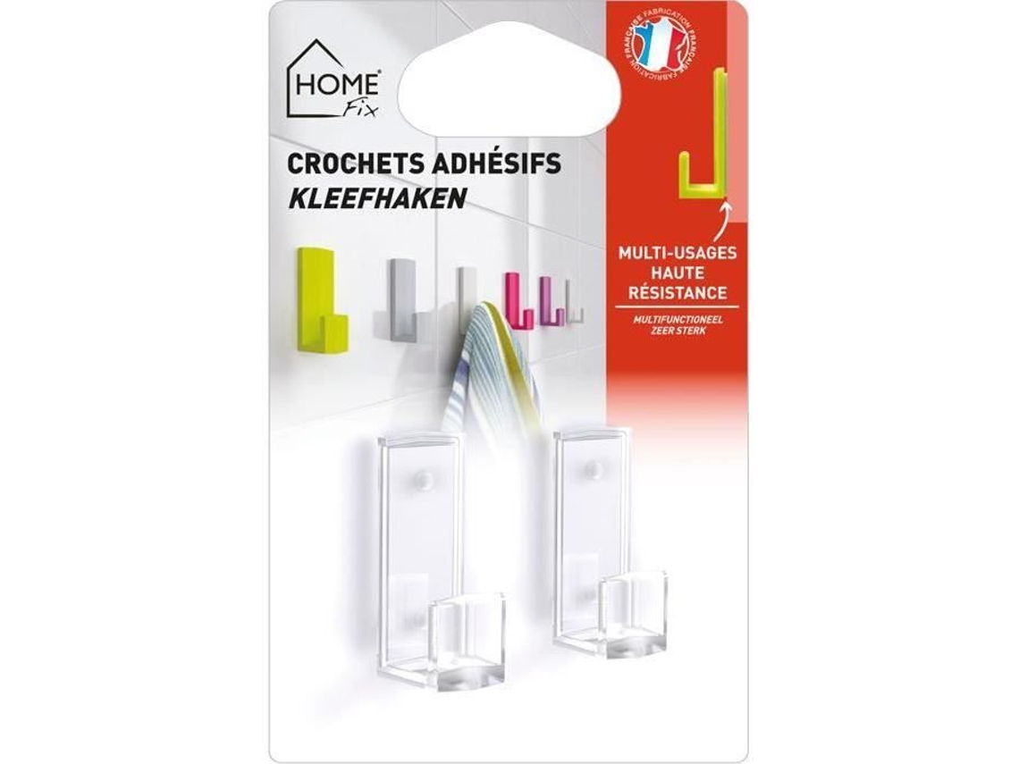 Ganchos Adesivos Home Fix Modelo Pequeno Conjunto De 2 Alta Resistência Cristal