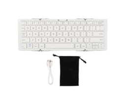 Teclado Inalámbrico Plegable Mini Bluetooth Para Teléfonos Y Laptops Blanco Hueso