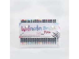 Conjunto De 20 Pincéis 1 Pincel Para Aquarela, 20 Cores De Aquarela E Um Reservatório De Água Recarregável. Olysi Shop