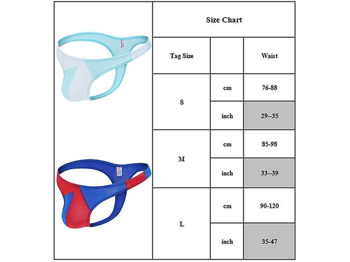 Cueca fio dental masculina 2026 em poliéster com blocos de cores (Nova)