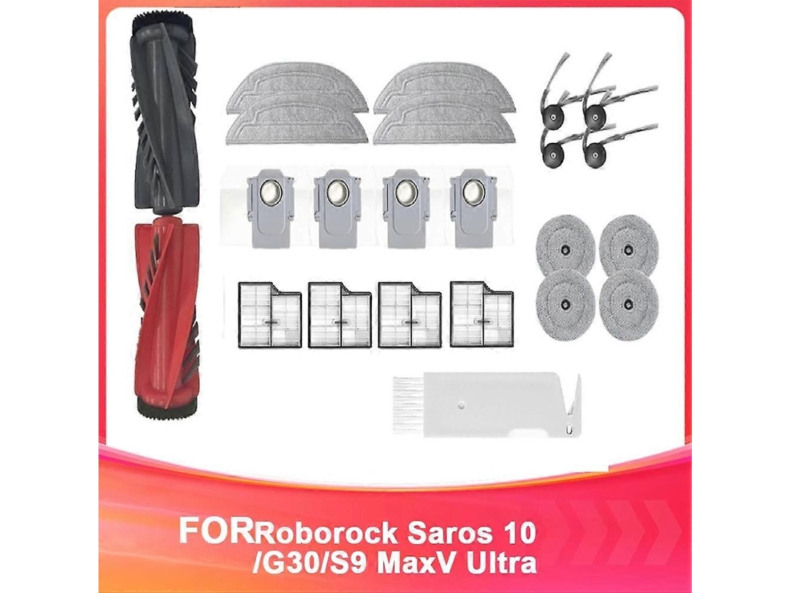 Acessórios De Substituição Para Aspirador De Pó Saros 10/g30: Escova Lateral Principal, Filtros Hepa, Panos De Limpeza E Coletor De Pó.