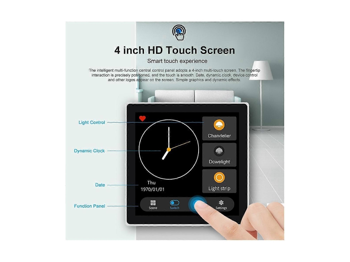 Painel De Controle Inteligente Zigbee Múltiplo Tuya Smart Home Com Tela De 4 Polegadas E Tela Sensível Ao Toque Integrada Slowmoose