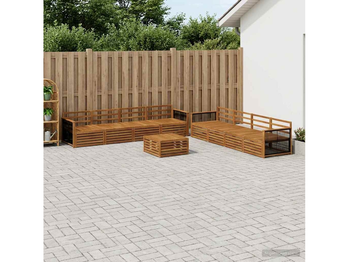 Vidaxl Conjunto De Sofás Para Exterior 9 Unid. Natural