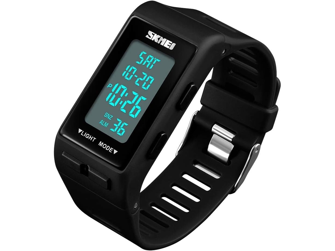 Lurelia Relógio Digital Desportivo, Visor Digital, Alarme, 12/24h, Preto