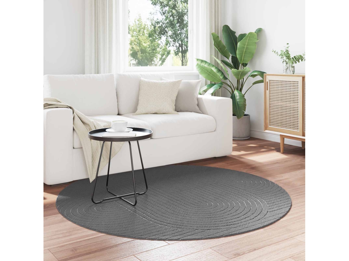 Vidaxl Tapete Para Uso Interno E Externo Palmeras Antracite Ø 120 Cm