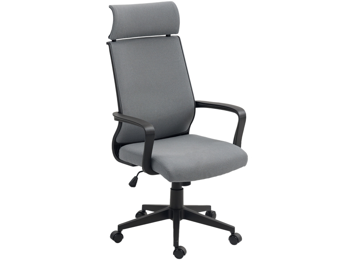Cadeira De Escritório Ergonómica Com Apoio De Braços, Encosto De Cabeça, Giratória E Com Altura Regulável, Função De Baloiço BAGOLY