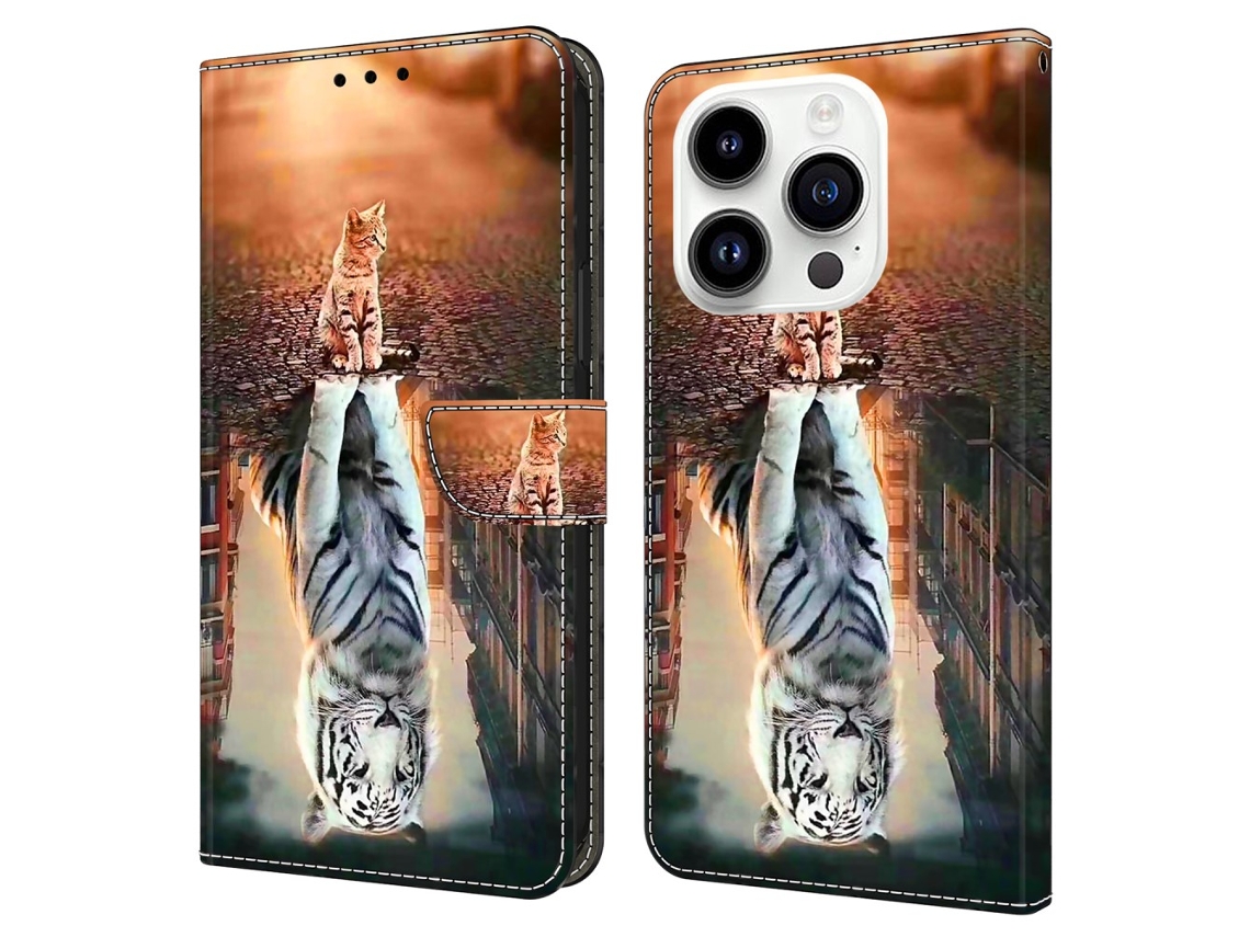 Capa Para Iphone 15 Pro Pele Sintética Multicor