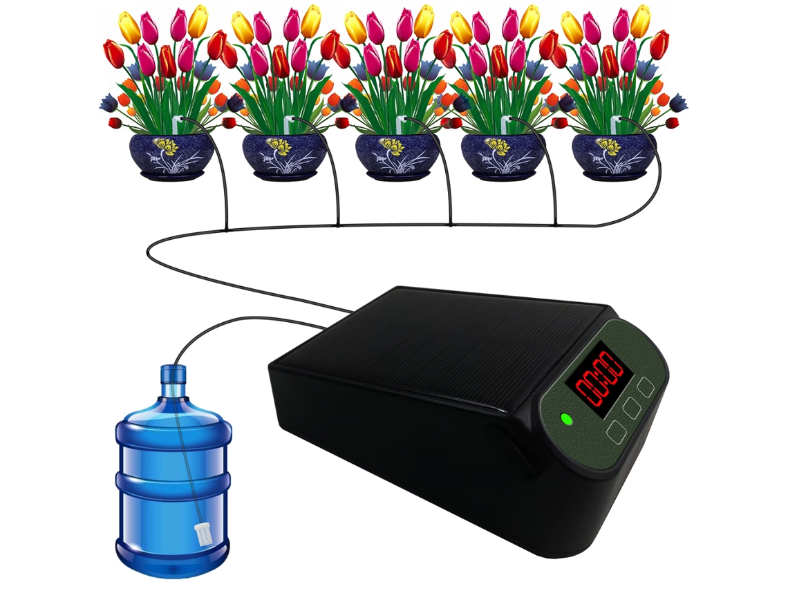Timer De Rega Digital Com Ecrã Lcd Solar Para Jardim E Casa Controlador De Irrigação Automático Económico Em Água