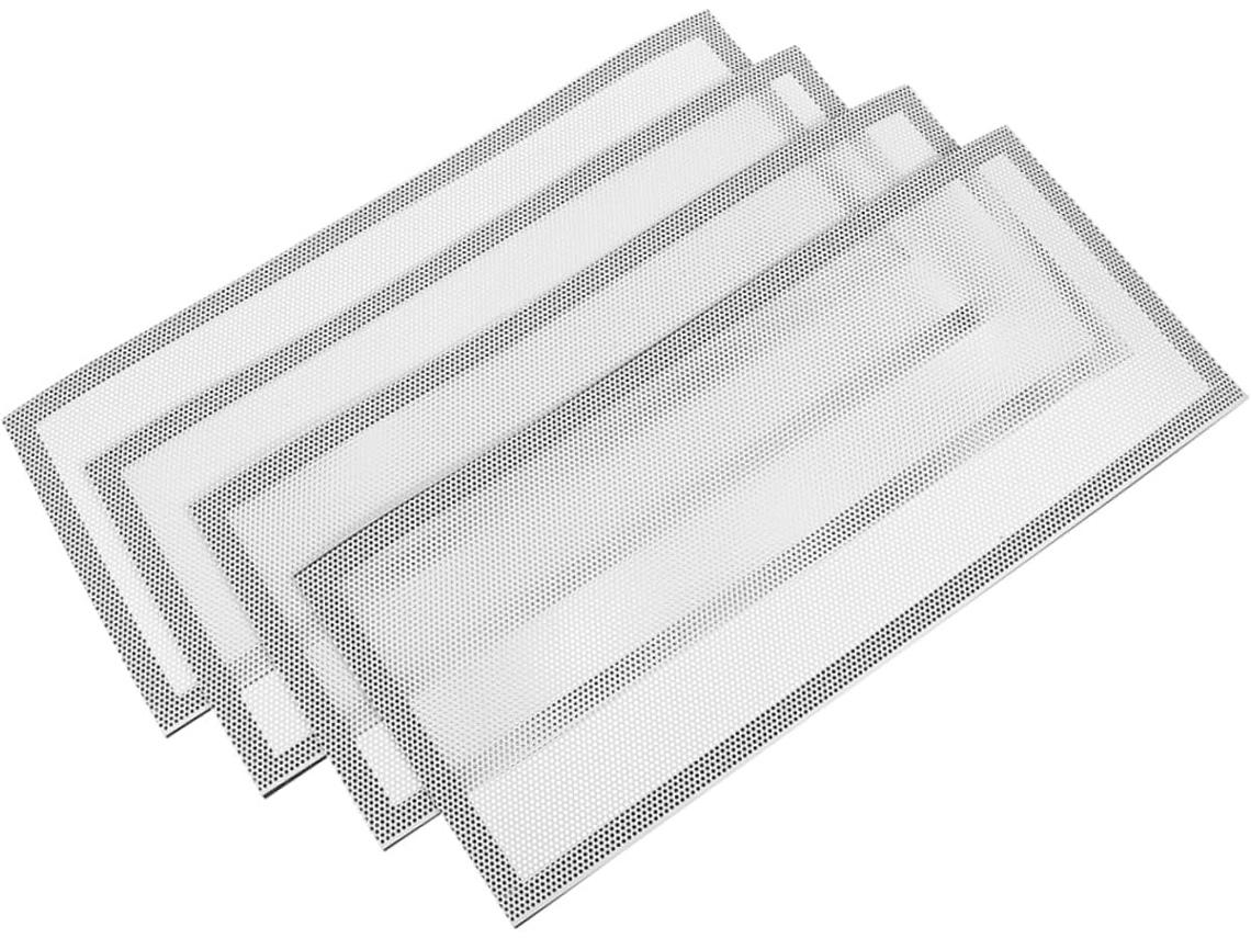 Conjunto De 4 Grelhas De Ventilação Magnéticas Em Fibra De Vidro Com Acabamento Em Pvc Branco.