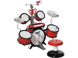 Battery Children With Stool. Jazz 4 Tambores. Micrófono. Platos. Baquetas Teclado. Instrumento Musical For Children + 3