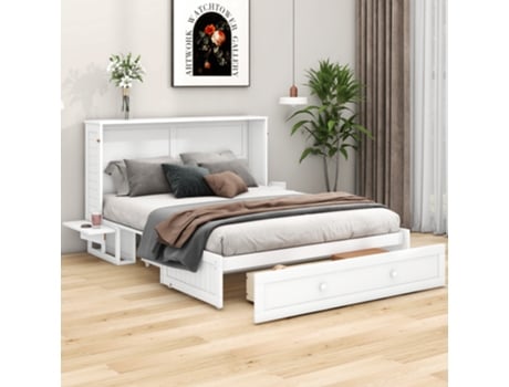 Cama Com Gavetas Multifuncional Lateral Sem Pangshiyaun Branco (16.3x208.9x145.6cm)