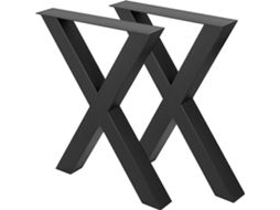 Pés De Mesa Em Aço Preto 72x79cm Para Móveis Pesados Tekmaquinas