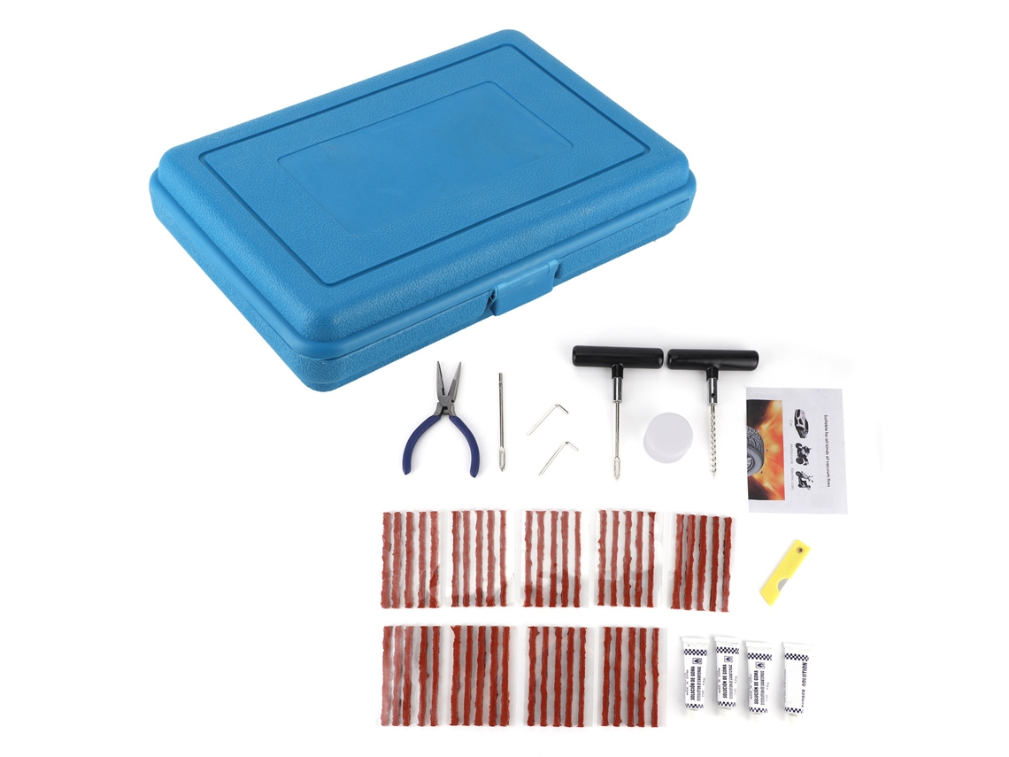 Kit De Reparo De Pneus Com 58 Peças Para Carro, Moto, Bicicleta Elétrica - Ferramentas Industriais
