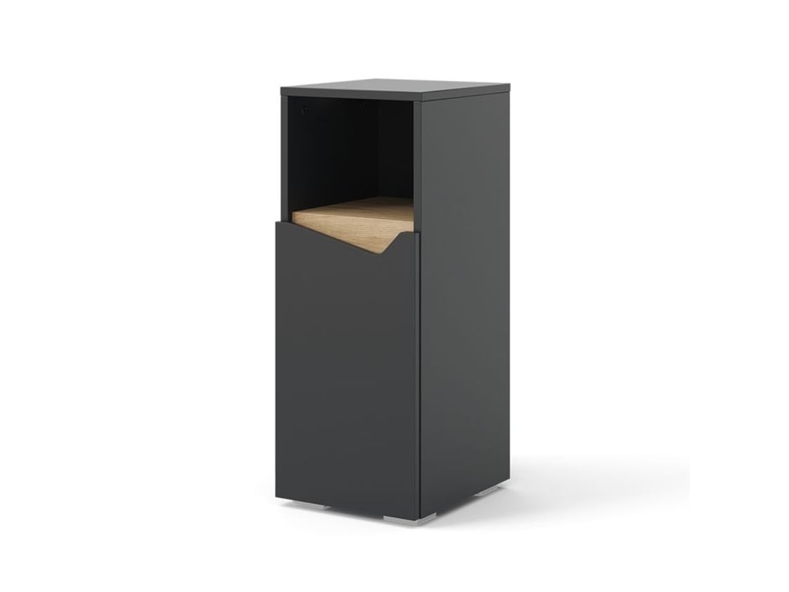 Armário Midischrank Marelle, 30 x 74,5 cm com porta e compartimento aberto, Antracite, Vicco