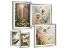Conjunto De Pinturas Paisagens Florestais Natureza Tranquilidade Espelharte (5 Peças)