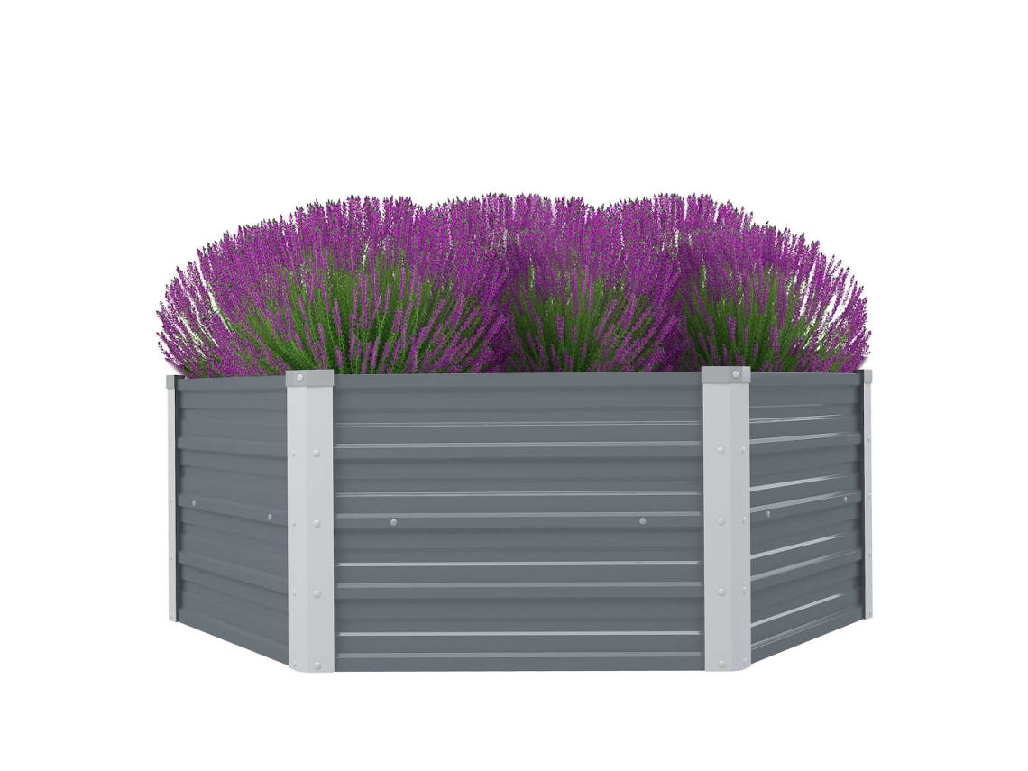 Raised Garden Bed, Raised Garden Beds Vidaxl Cinzeto Metal (129 X 129 X 45 Cm)