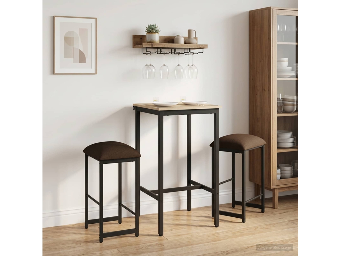 Vidaxl Banco De Bar 2 Unid. Cinzento-acastanhado 40 X 32 X 64 Cm