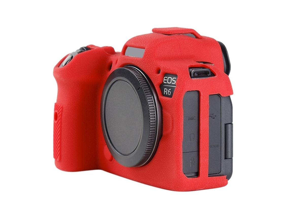 Capa Protetora Lurelia Para Canon Eos R6, Silicone Macio, Cor Vermelho