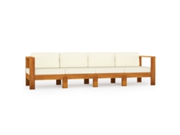 Sofá de jardim VIDAXL Branco Madeira de acácia