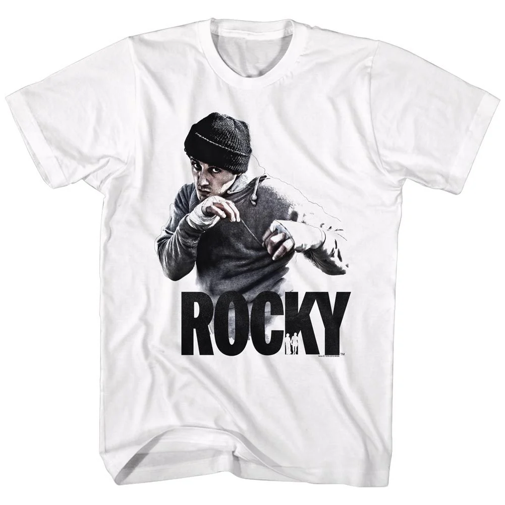 Rockinstone Rocky Movie 40th Anniversary White Adult T-shirt Size:xxxl