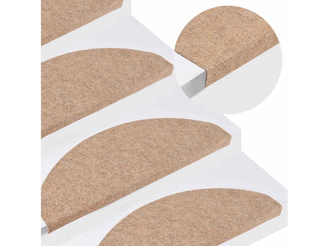 Vidaxl Tapetes De Escada Adesivos 20 Pcs 65x22,5x3,5 Cm Bege
