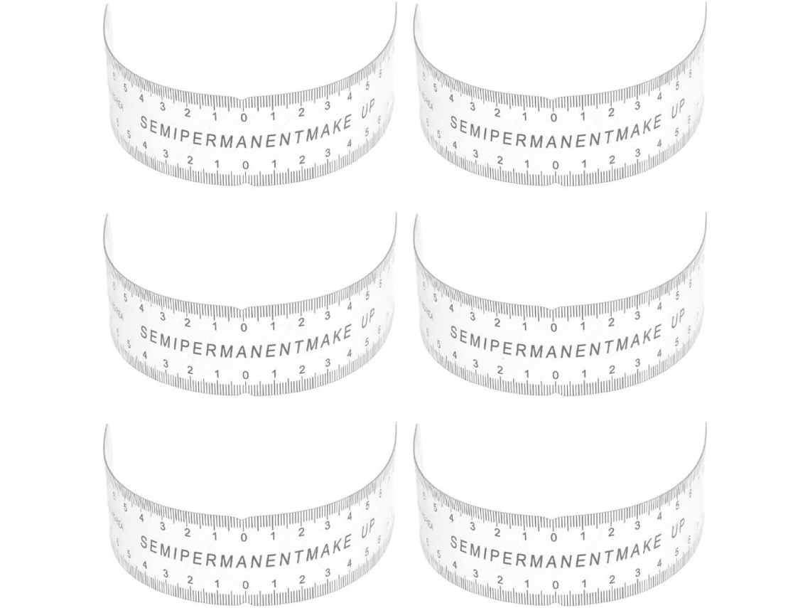 Lurelia Régua Sobrancelhas Flexível Transparente Leve 6 Peças Pvc Para Design De Sobrancelhas